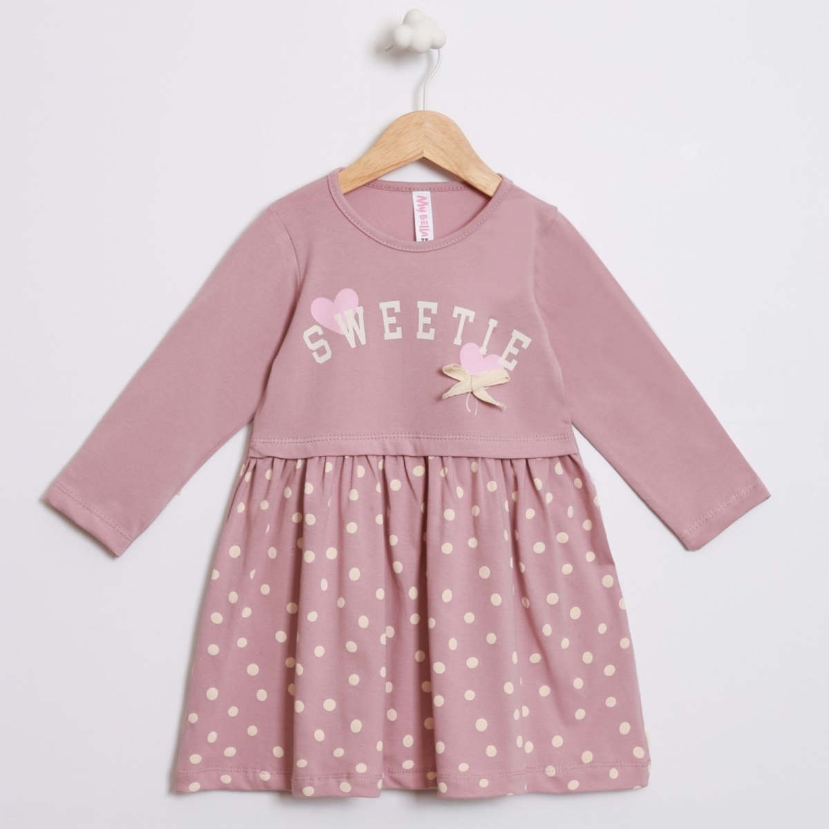 KIZ 2/5 YAŞ SWEETİE BASKILI ELBİSE