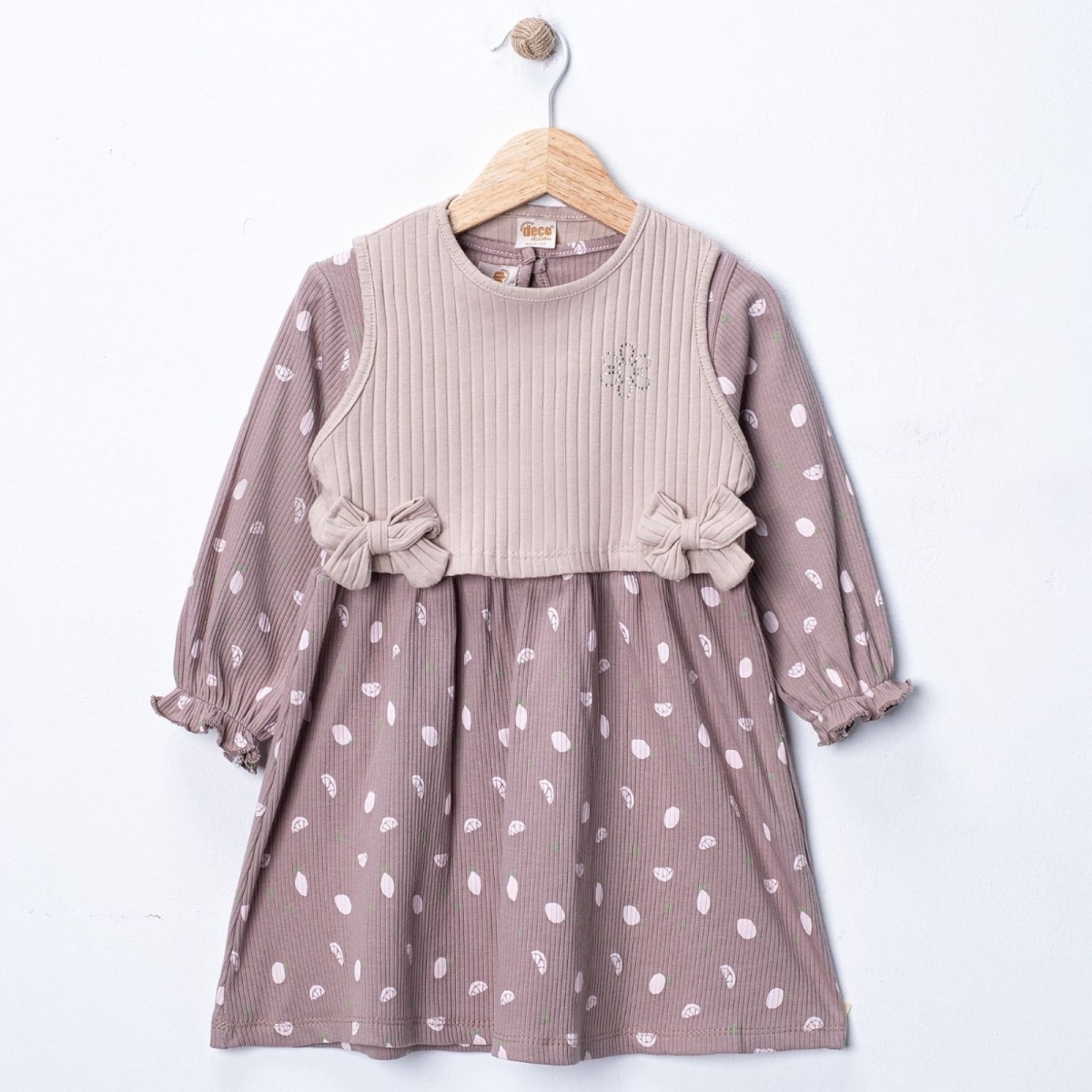 KIZ 2/5 YAŞ TAŞLI FİYONKLU ELBİSE