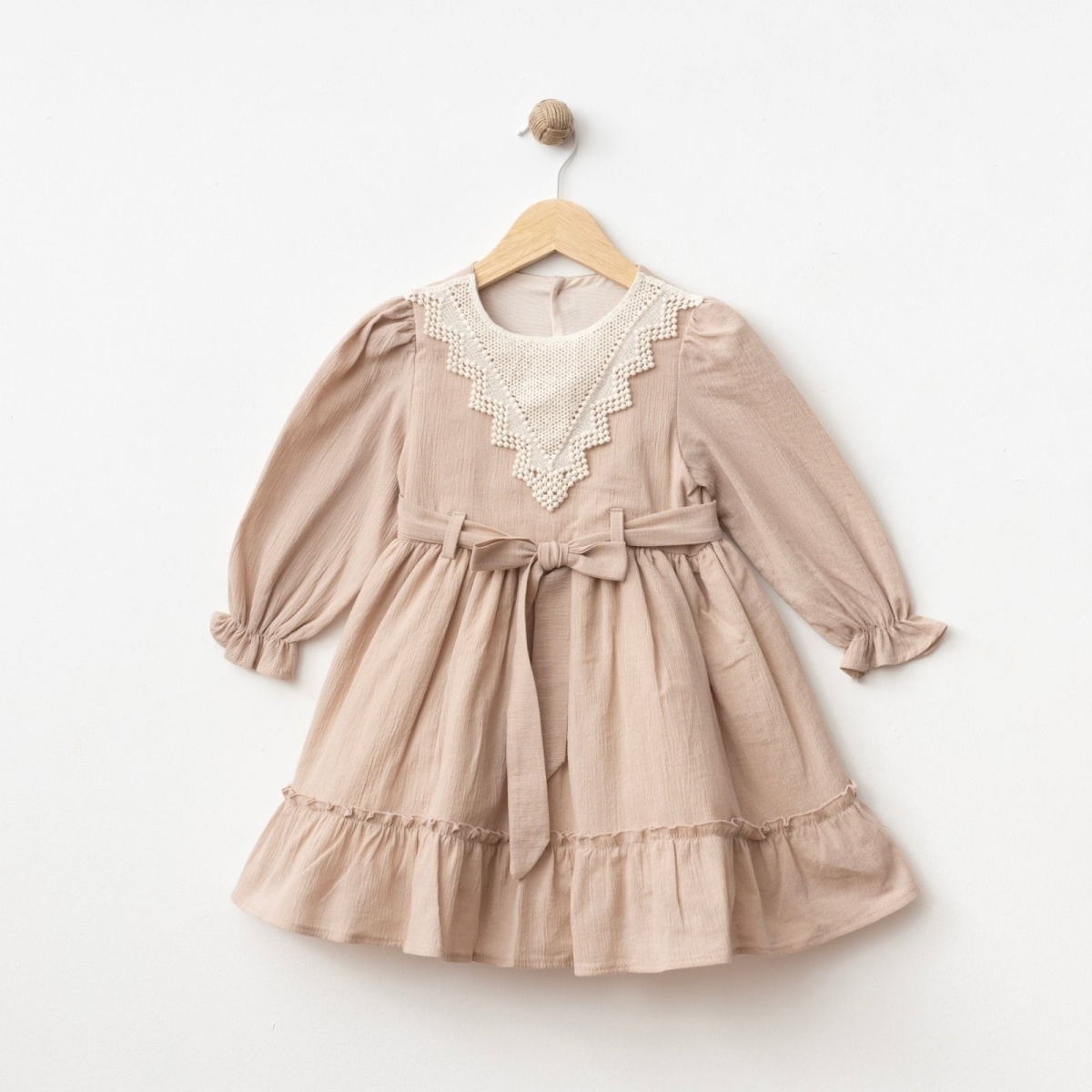 KIZ 2/5 YAŞ ÜÇGEN YAKALI ELBİSE