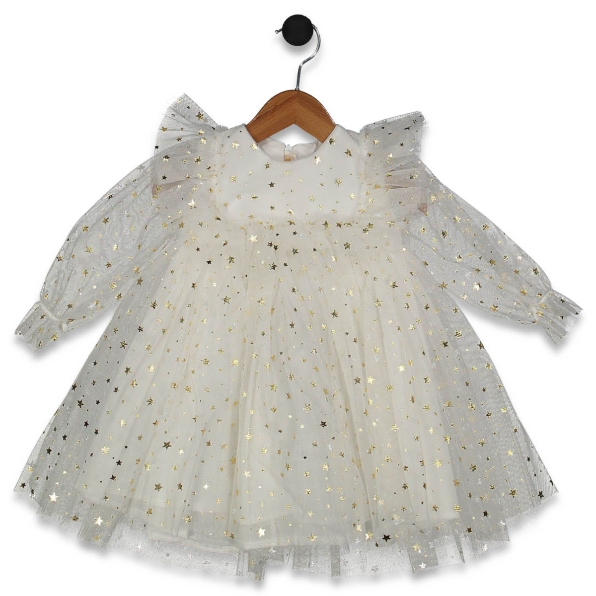 KIZ 2/5 YAŞ VARAK BASKI YILDIZLI ELBİSE