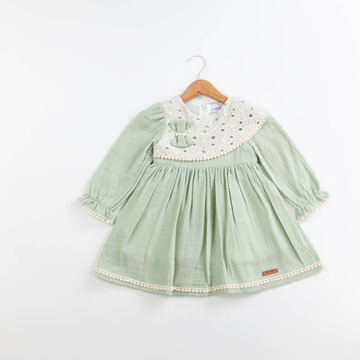 KIZ 2/5 YAŞ YAKA BRODELİ ELBİSE