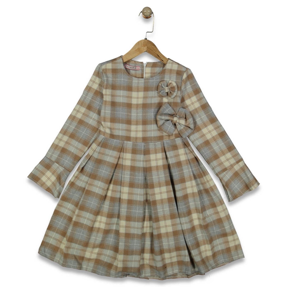 KIZ 2/6 YAŞ FİYONKLU EKOSE ELBİSE