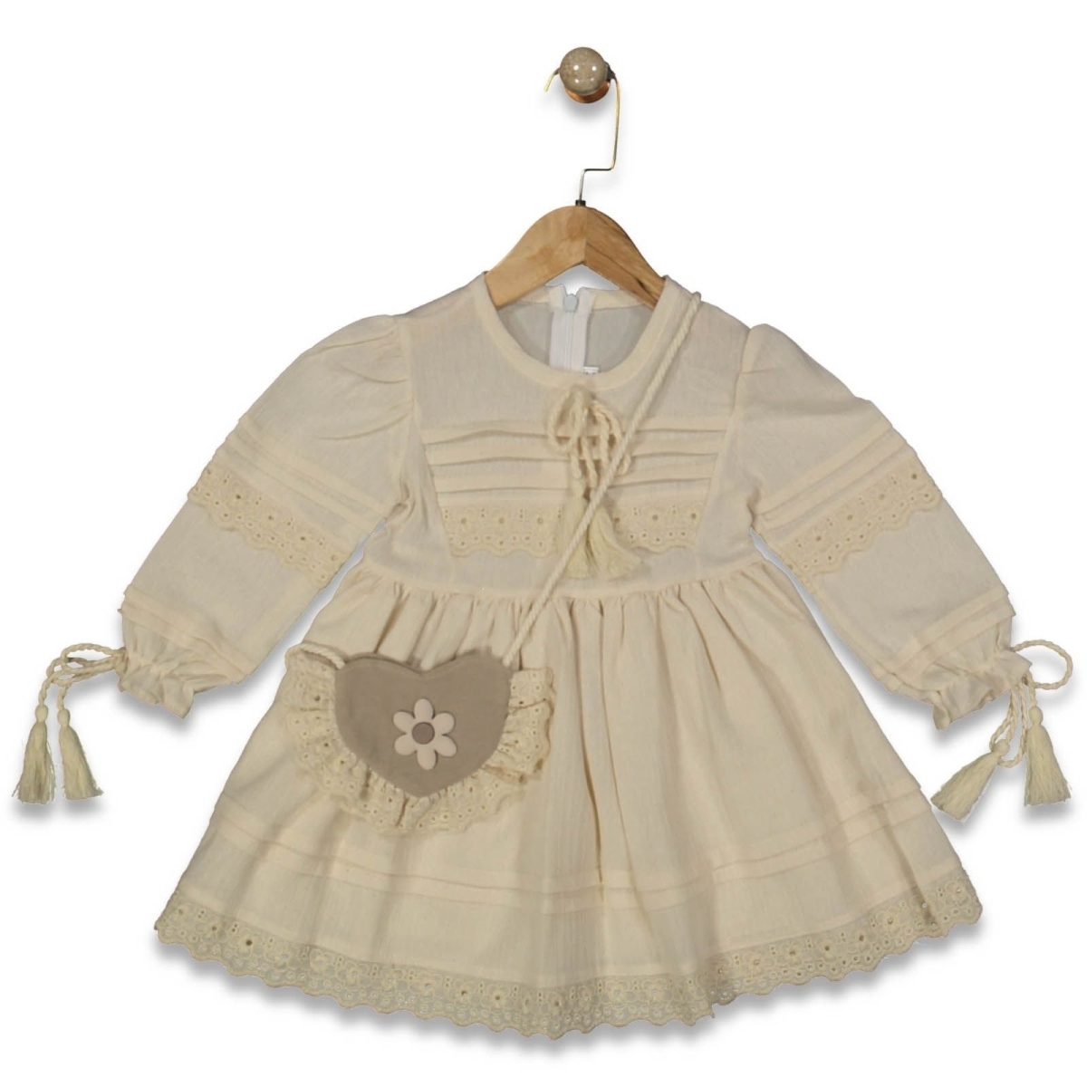 KIZ 2/6 YAŞ KALP ÇANTALI ELBİSE