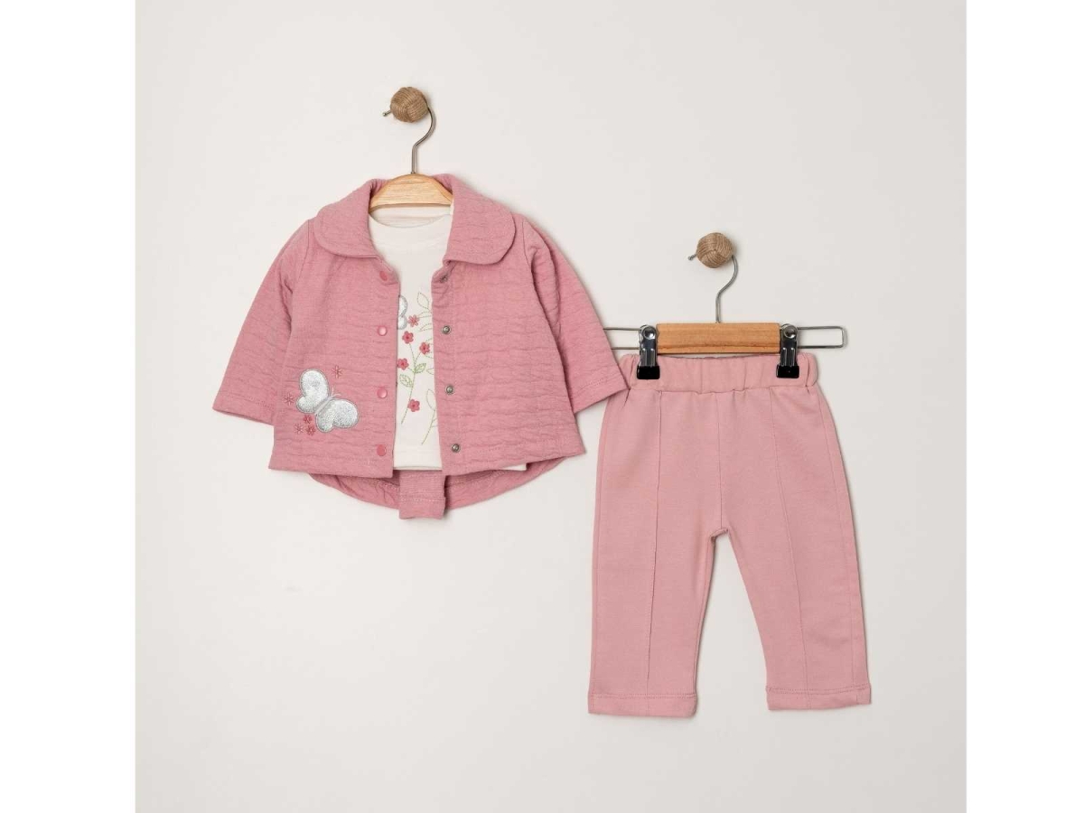 KIZ 3/12 AY KIZ KELEBEKLİ 3 LU TAKIM