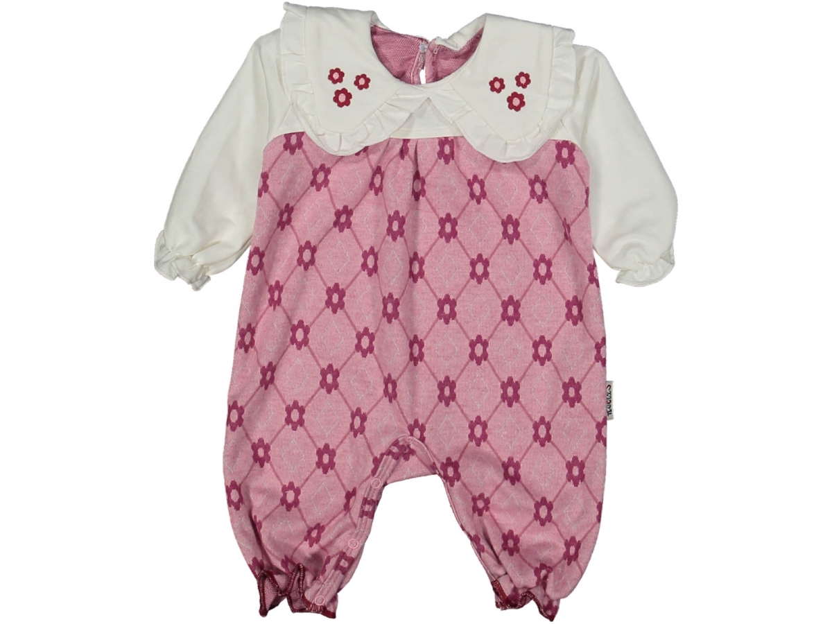 KIZ 3/12 AY YAKALI ÇİÇEKLİ FAS ÖZGÜN TULUM