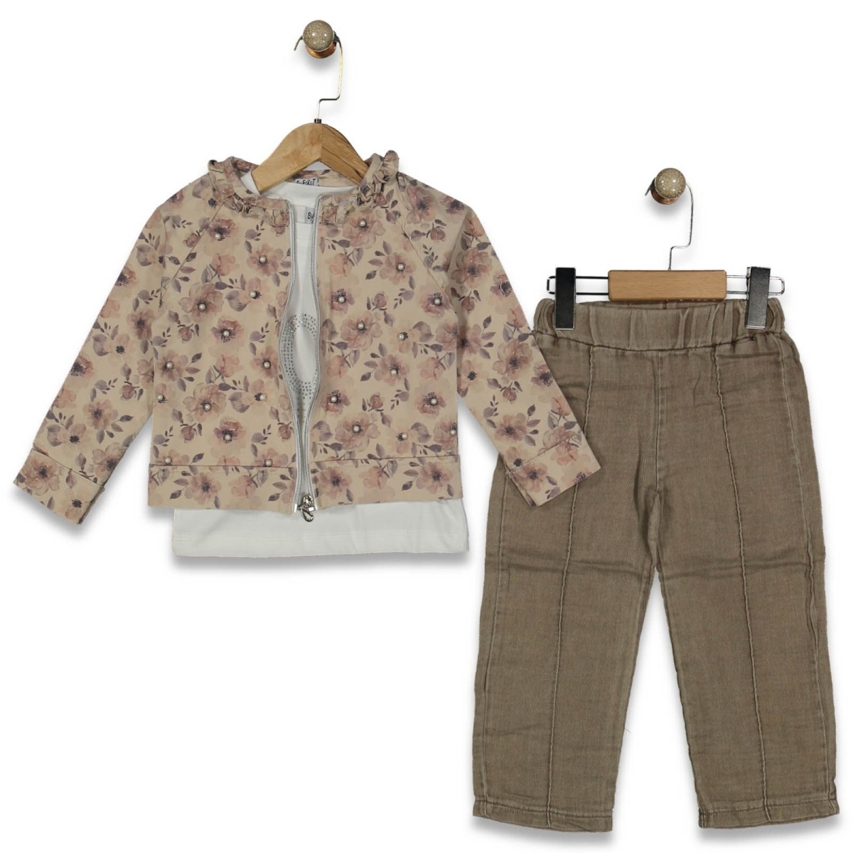 KIZ 3/12 YAŞ BY 3LÜ YAKA FIRFIRLI GABARDİN MÜSLİN