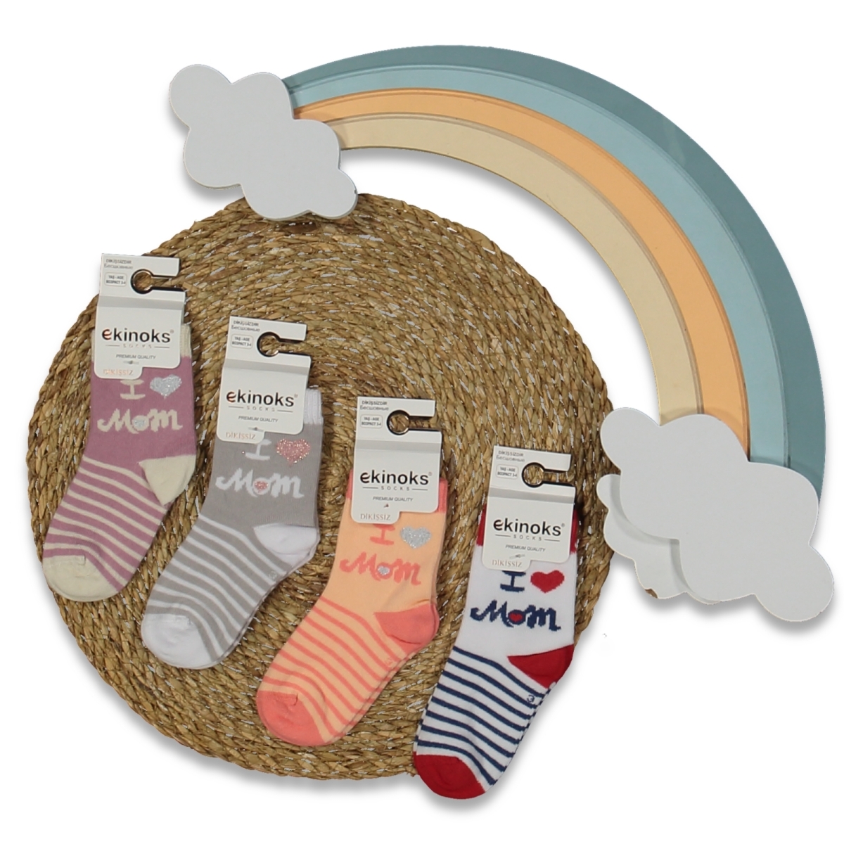 KIZ 3/3 YAŞ 12&#039;Lİ AHVES DESEN KIZ BEBE MEVSİMLİK S