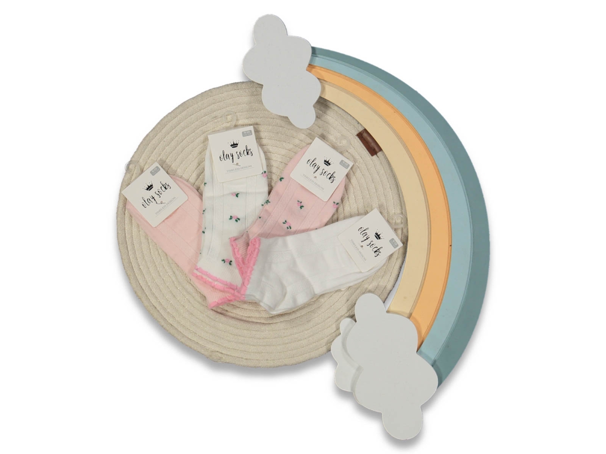 KIZ 3/4 YAŞ CICEK DESEN COCUK PATIK 