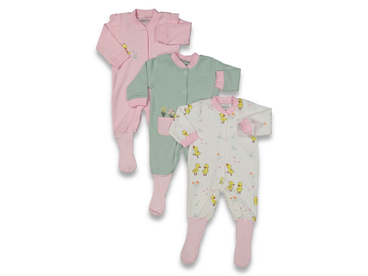 KIZ 3/6 AY MANOLYA ÖRDEK BASKILI TEK BOY TULUM