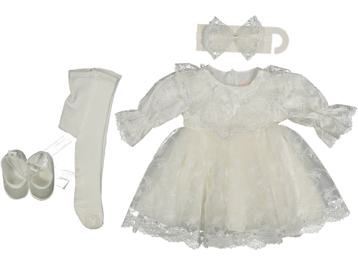 KIZ 3/6 AY ŞAKURA ROBASI DANTEL ELBİSE