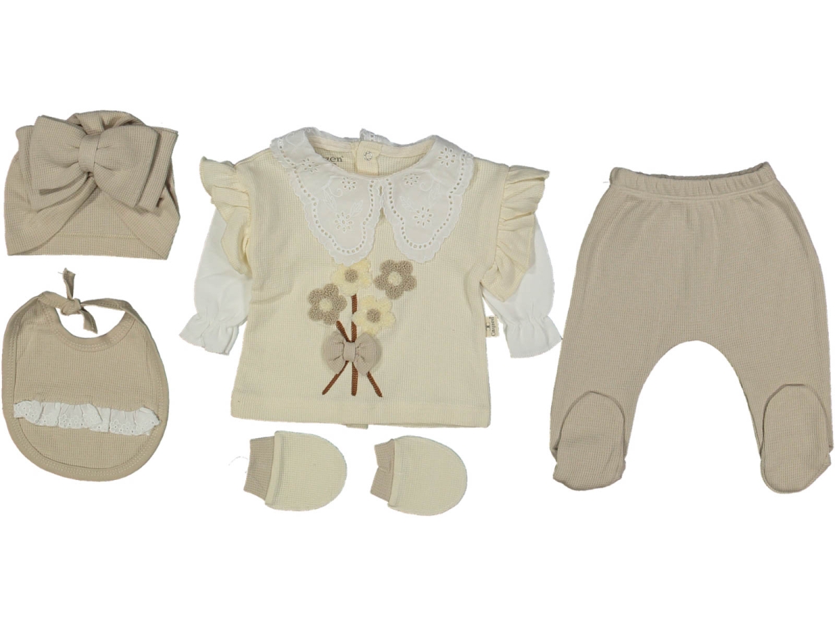 KIZ 3/6 AY YAKASI DANTELLİ ASKILI 5Lİ SET 