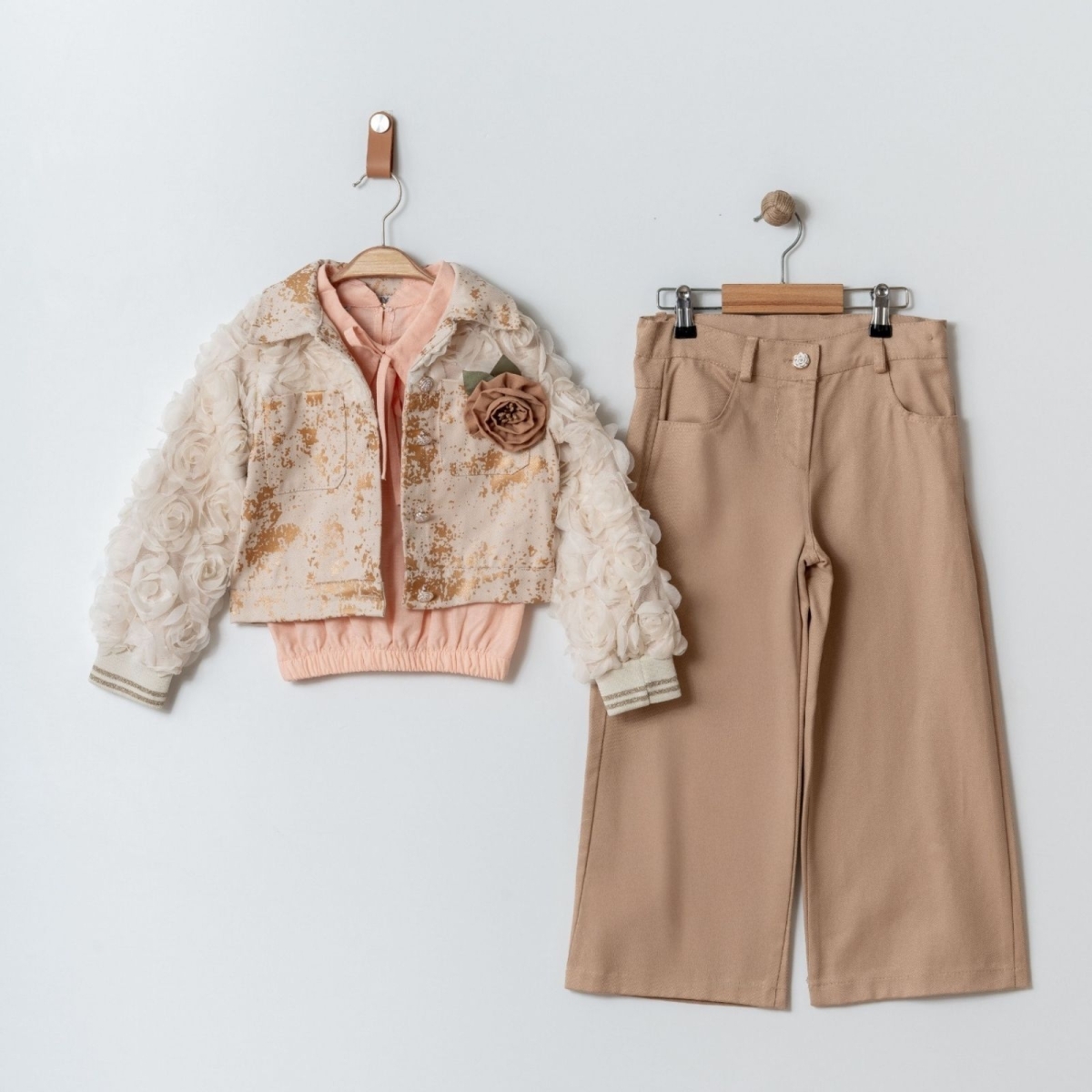 KIZ 3/6 YAŞ KOLLAR GÜLLÜ 3 LÜ TAKIM