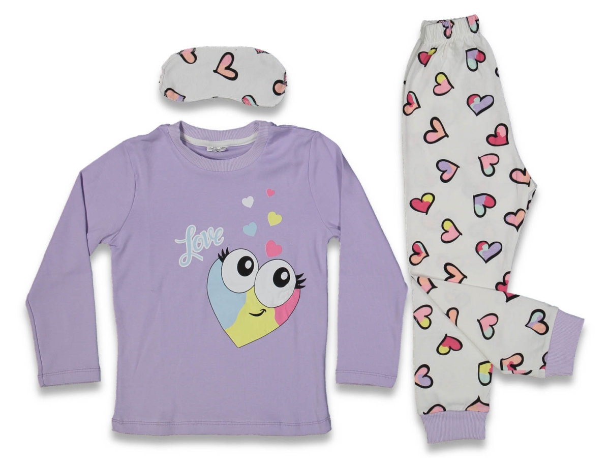 KIZ 3/6 YAŞ LOVE KALPLİ PİJAMA TAKIM