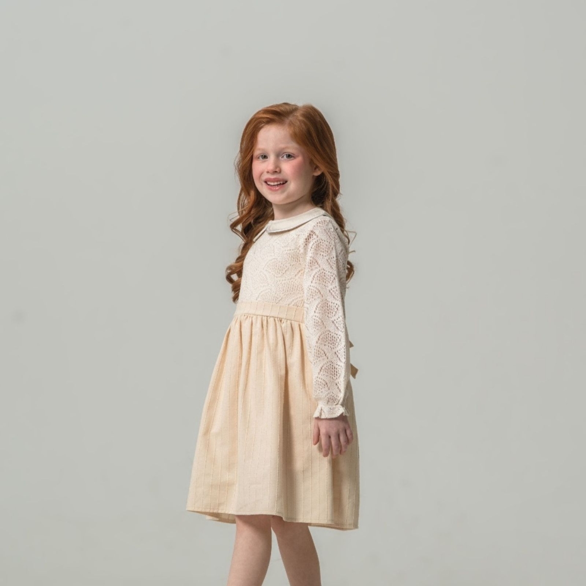 KIZ 3/6 YAŞ  PAMUK DANTEL ELBİSE