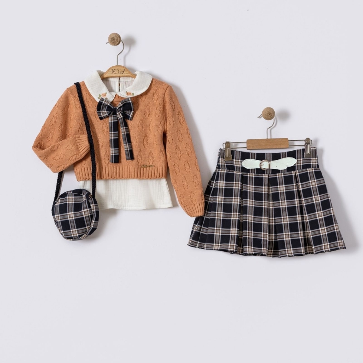 KIZ 3/6 YAŞ YAKASI BASKILI TUNİK TRİKO KAZAKLI TAK