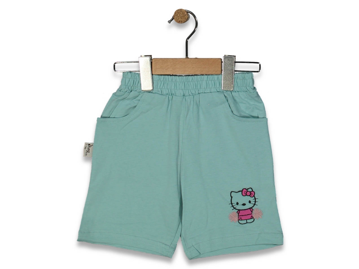 KIZ 3/7 YAŞ ÇİÇEKLİ KIZ NAKIŞLI TEK ŞORT