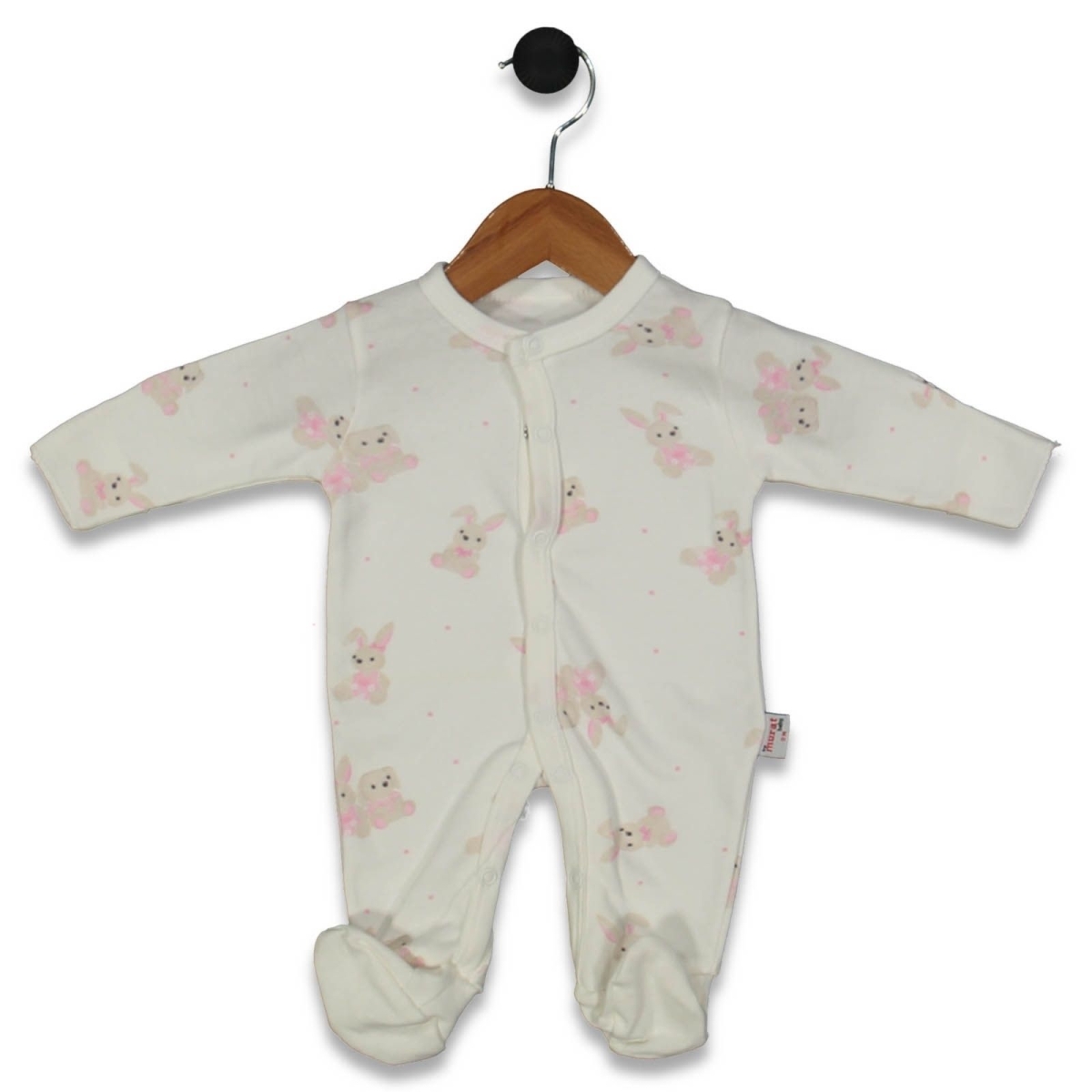 KIZ 3/9 AY ÇORAPLI SEVİMLİ TAVŞAN BASKILI TULUM