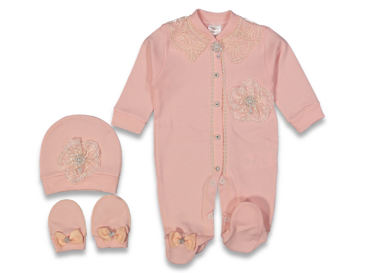 KIZ 3/9 AY DANTELLİ İNCİLİ TULUM SETİ