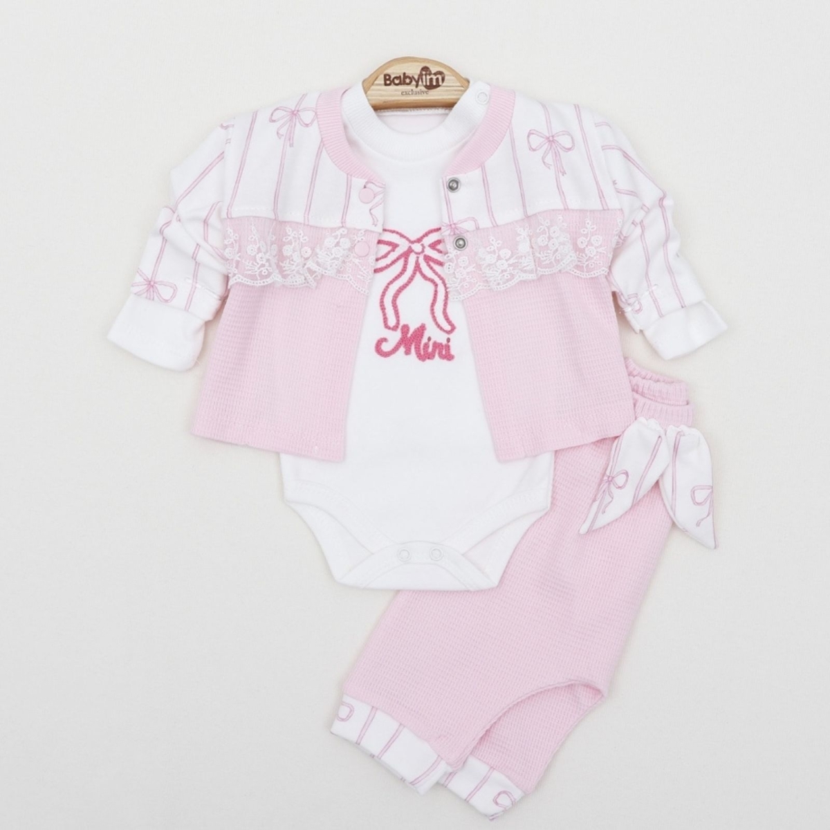 KIZ 3/9 AY FİYONKLU GÜPÜR DETAYLI 3LÜ TAKIM