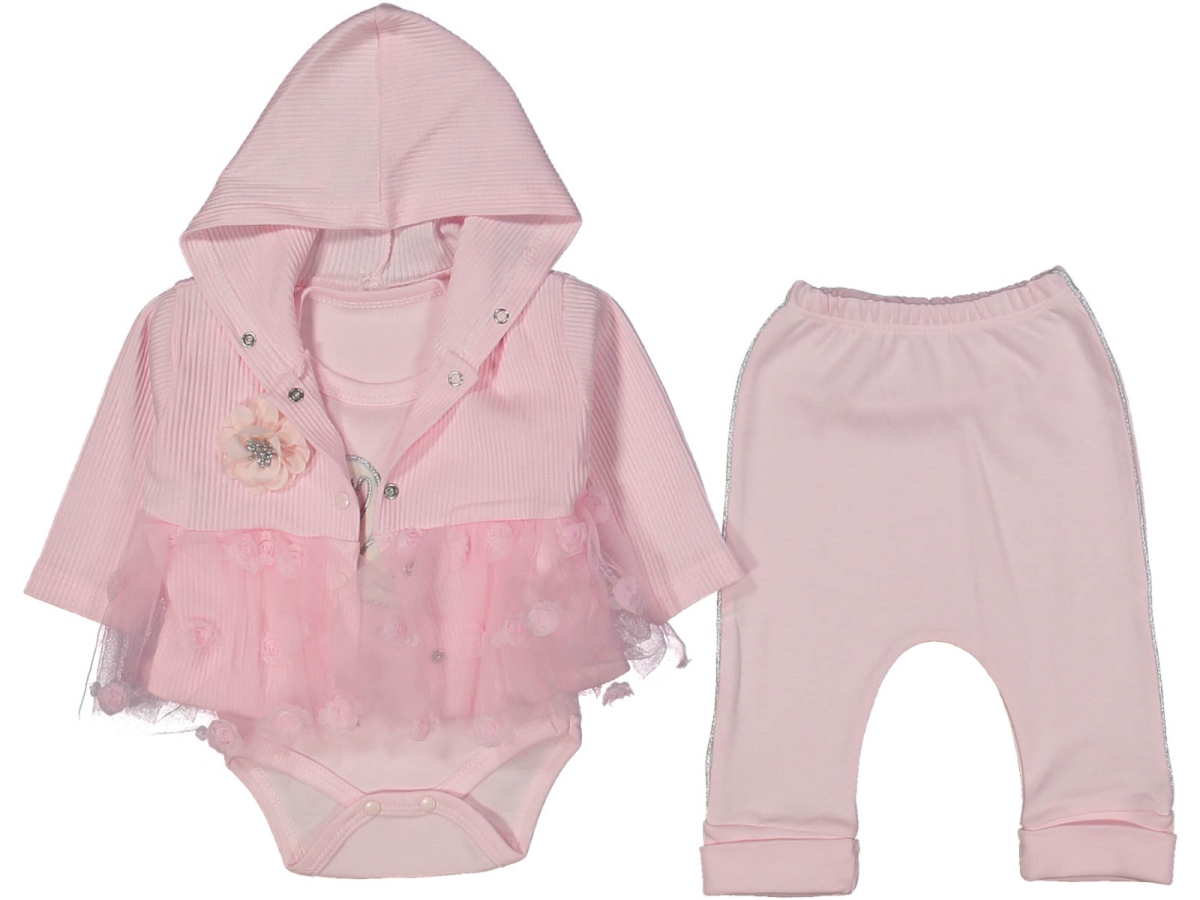 KIZ 3/9 AY GÜL TÜLLÜ 3'LÜ TAKIM