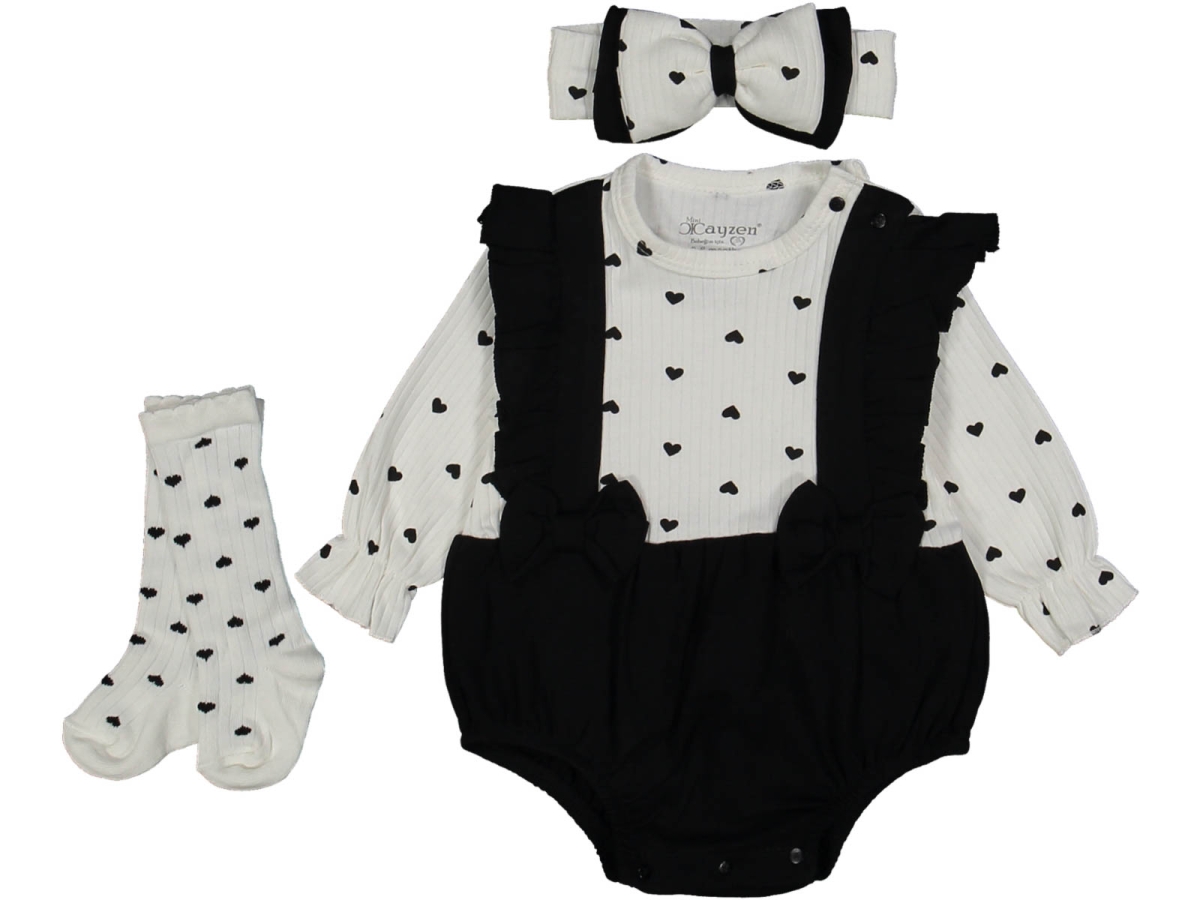 KIZ 3/9 AY KALPLİ ÇORAPLI ROMPER BADİ