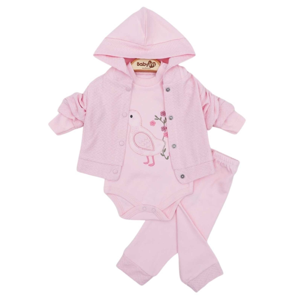 KIZ 3/9 AY KUŞ NAKIŞLI 3,LÜ KAPLU  TAKIM