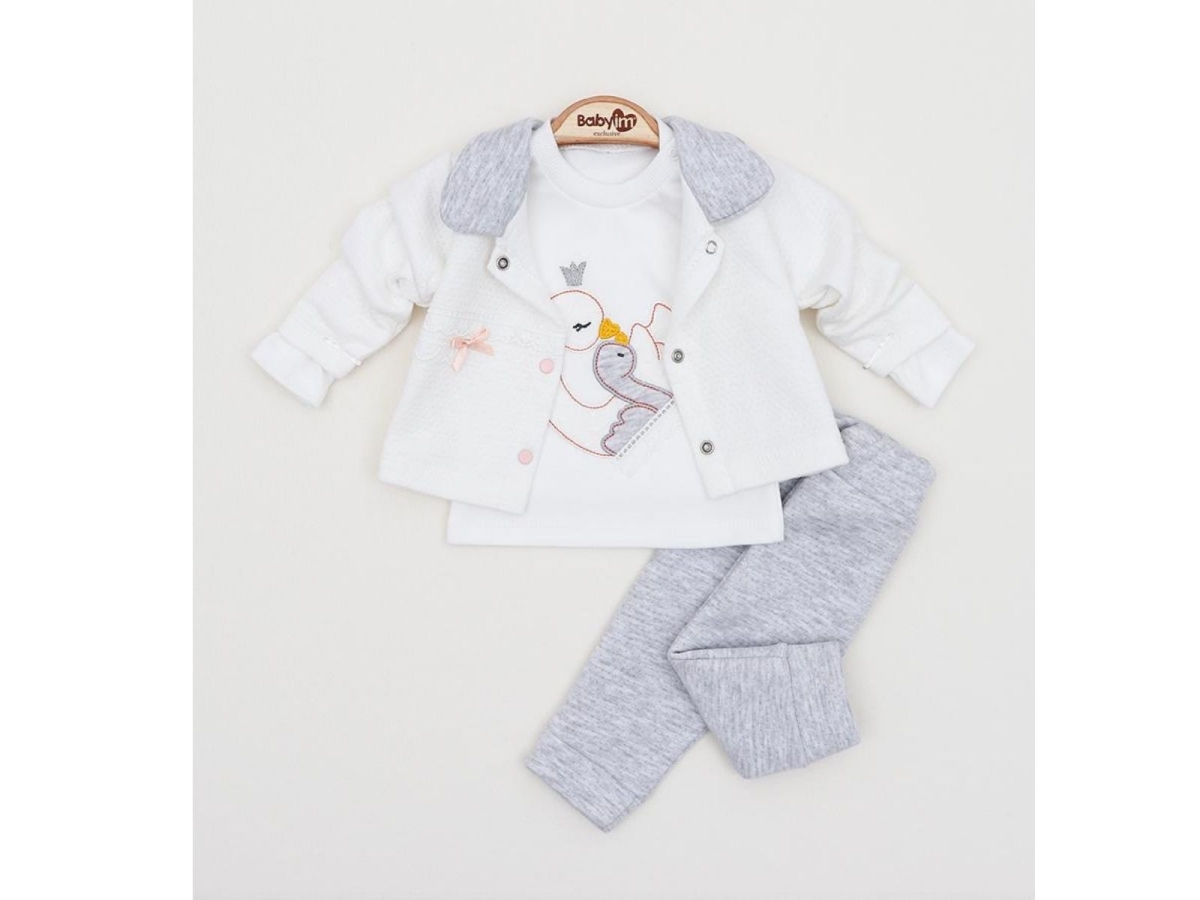 KIZ 3/9 AY ÖRDEKLİ 3LÜ YAKALI TAKIM 