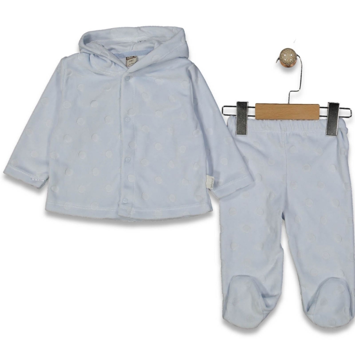 KIZ 3/9 AY PUAN DESENLİ KADİFE TAKIM