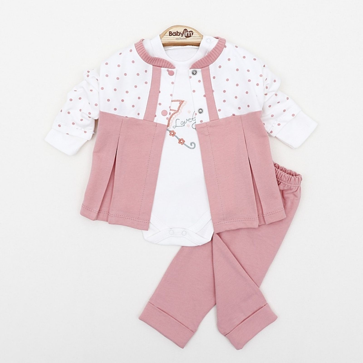 KIZ 3/9 AY ŞEMSİYELİ YAKA DETAYLI 3LÜ TAKIM