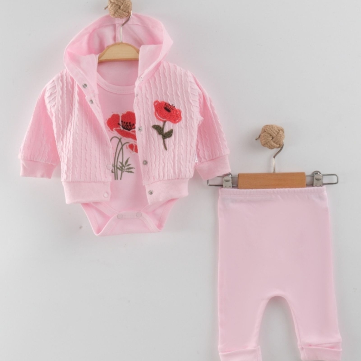 KIZ 3/9 AY TEK ZİNCİR GELİNCİK ÇİÇEĞİ  3'LÜ TAKIM