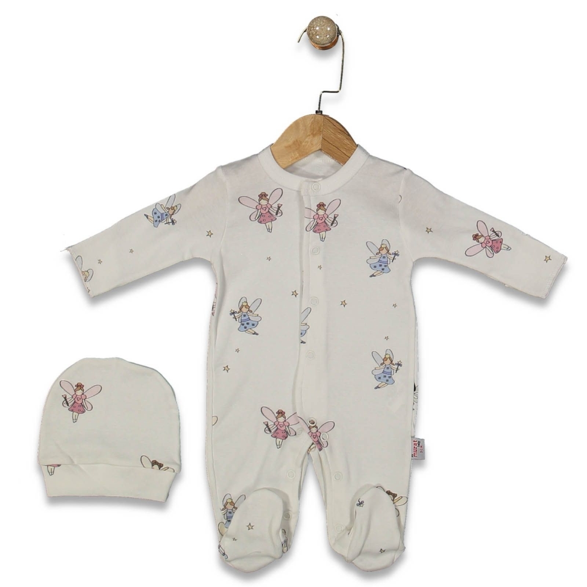 KIZ 3/9 AY UÇAN PER BASKILI ŞAPKALI TULUM