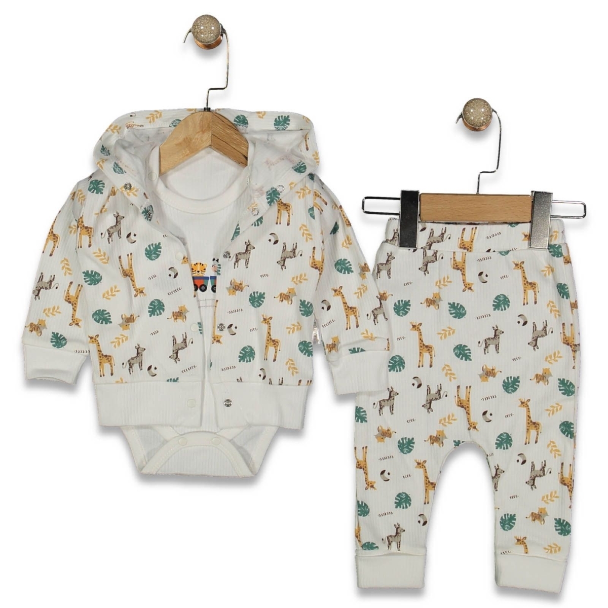 KIZ 3/9 AY ZÜRAFALI TRENLİ 3LÜ TAKIM