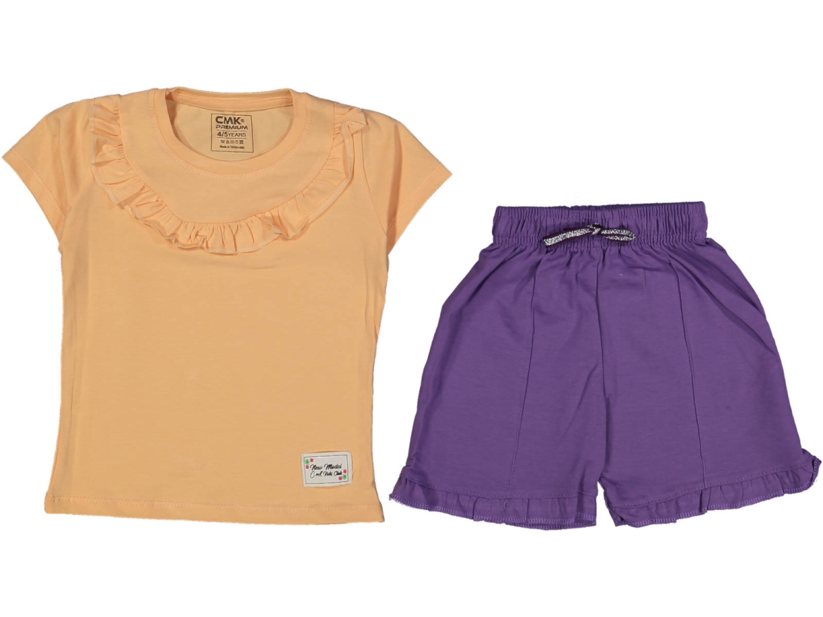 KIZ 4/11 YAŞ NEW MODEL FIRFIRLI ŞORTLU 2Lİ TAKIM