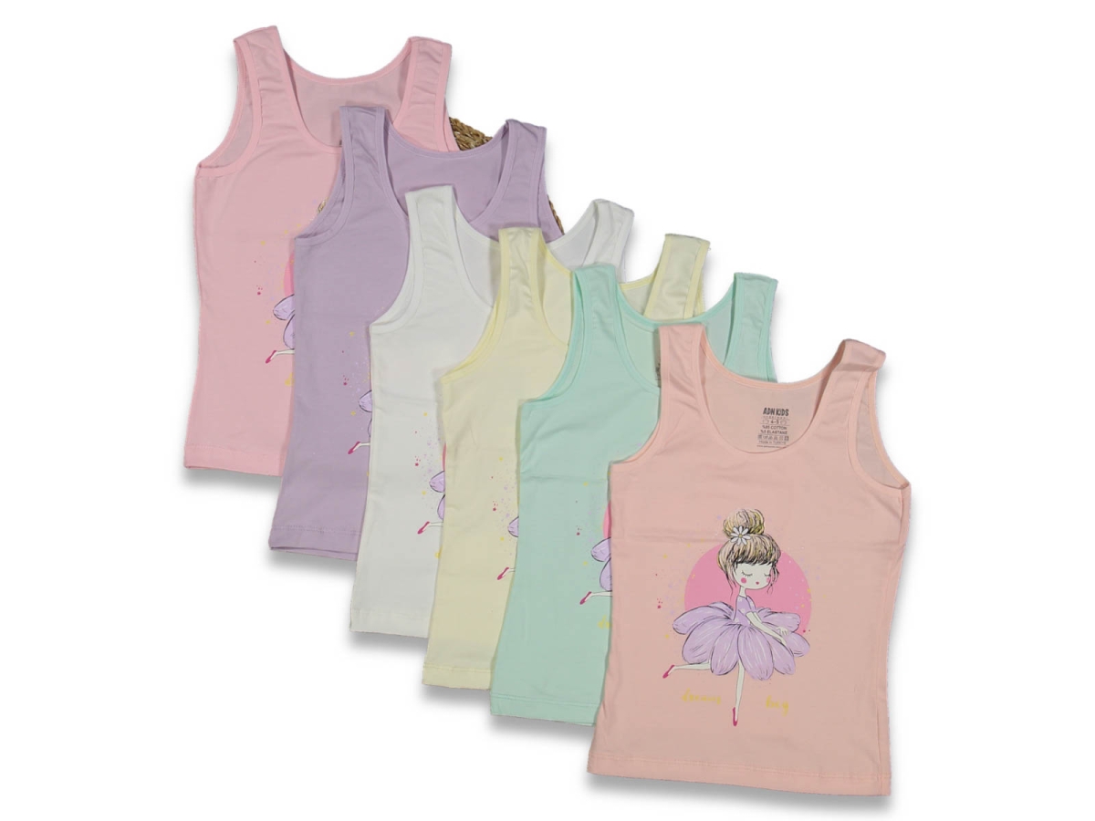 KIZ 4/5 YAŞ GENİŞ ASKILI BASKILI ATLET