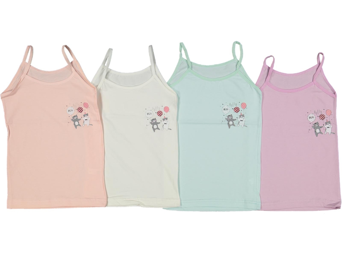 KIZ 4/5  YAŞ MEOW BASKILI İP ASKI ATLET