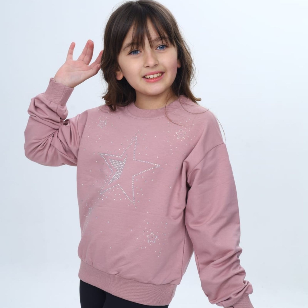 KIZ 4/8 YAŞ 2 İP YILDIZ  TAŞLI  SWEAT