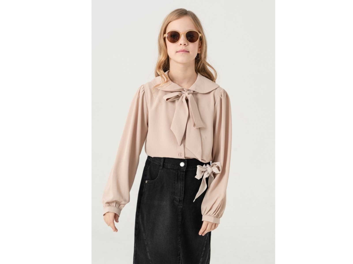 KIZ 4/9 YAŞ YAKA BAĞCIKLI GÖMLEK