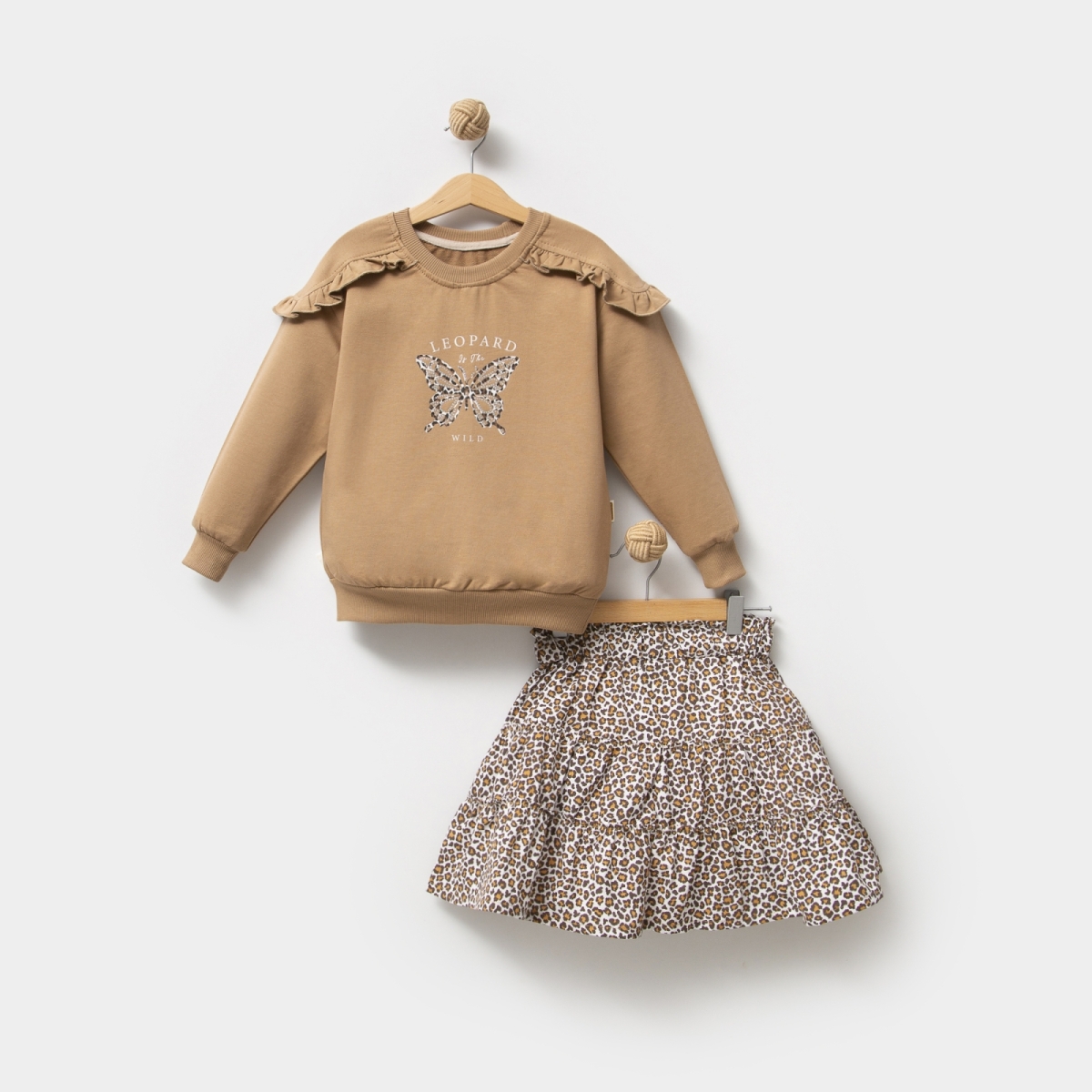 KIZ 5-8 YAŞ TAŞ BASKILI İKİLİ TAKIM