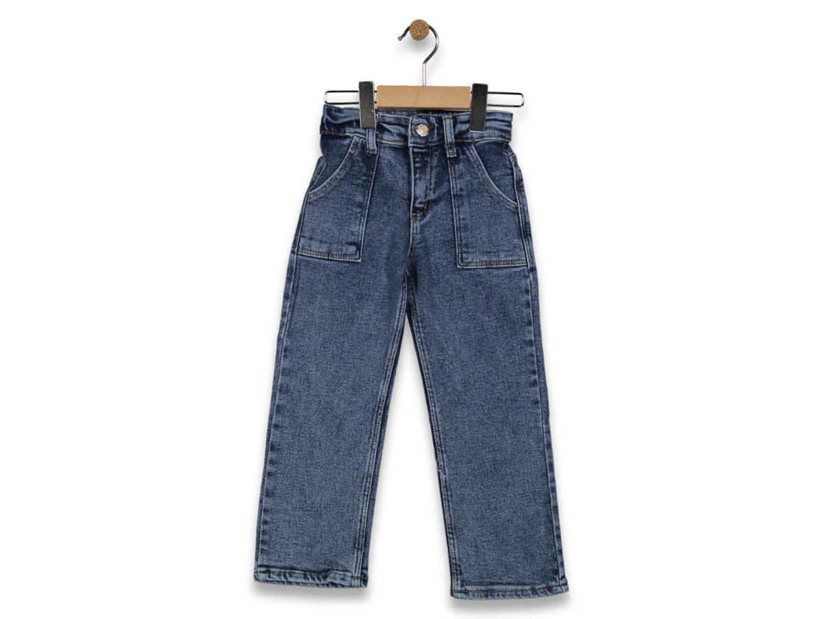 KIZ 5/10 YAŞ GARSON BOL PAÇA TABANCA CEPLİ PANTALON