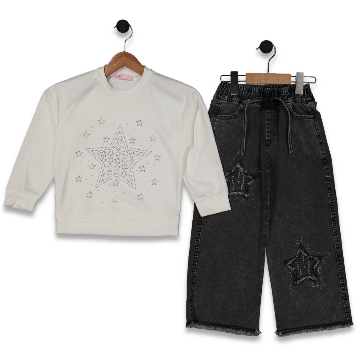 KIZ 5/12 YAŞ TAŞLI YILDIZLI 2 Lİ TAKIM