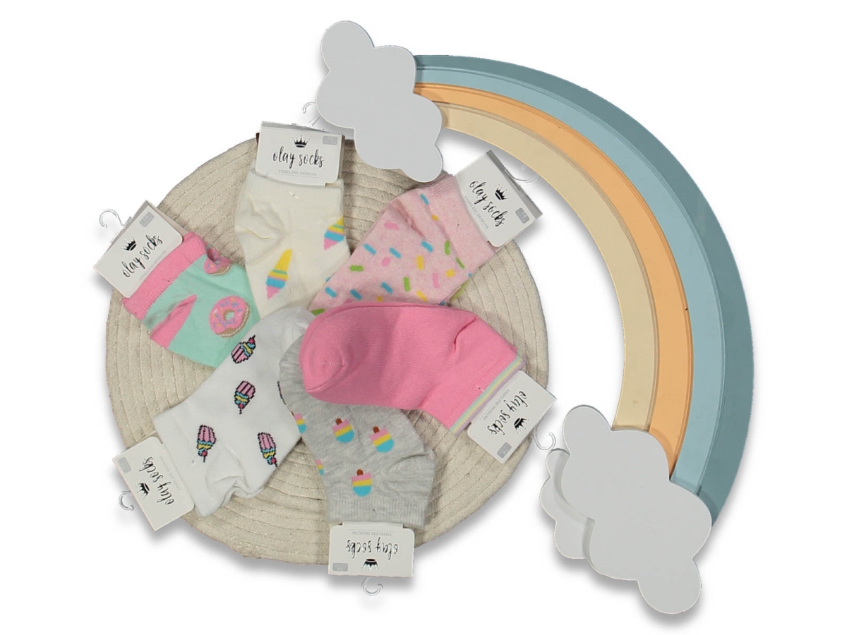 KIZ 5/6 YAŞ DONDURMA DESEN COCUK PATIK 