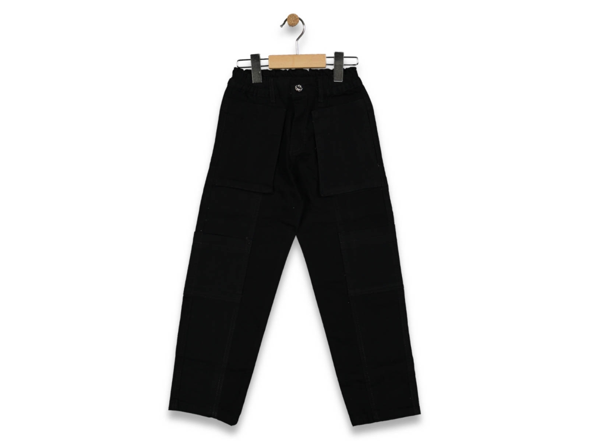 KIZ 5/8 YAŞ BEL LASTİKLİ TORBA CEPLİ KOT PANTALON
