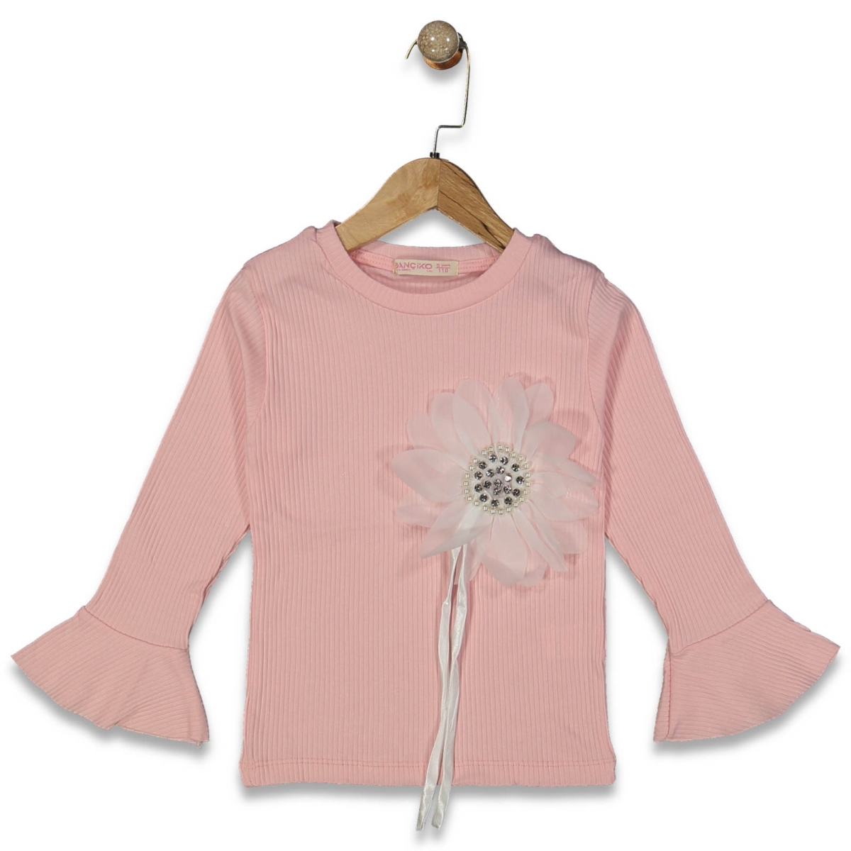 KIZ 5/8  YAŞ GÖGÜS ÇİÇEK TAŞLI İNCİLİ BADİ