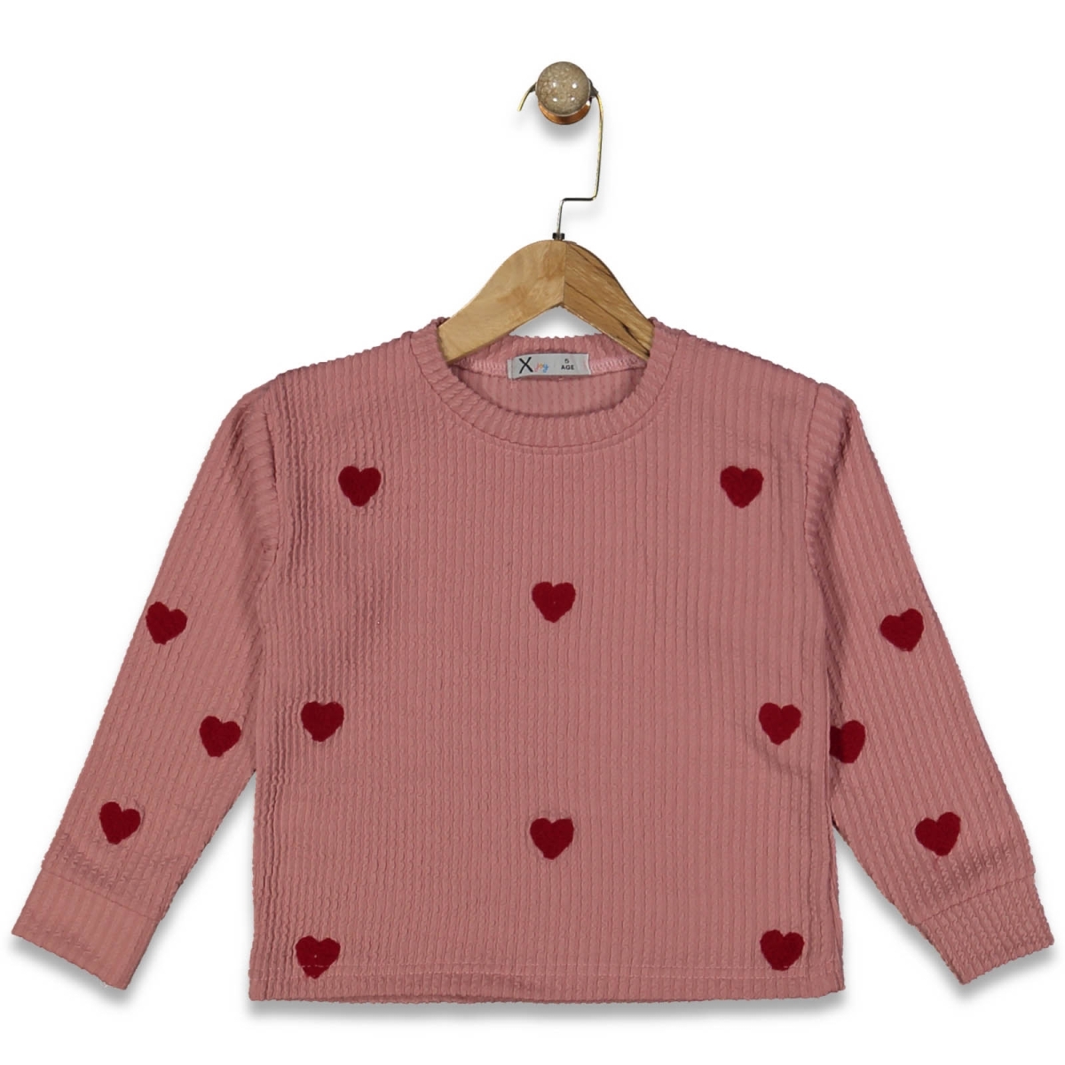 KIZ 5/8 YAŞ SÜZÜNE KALPLİ BADİ SWEAT