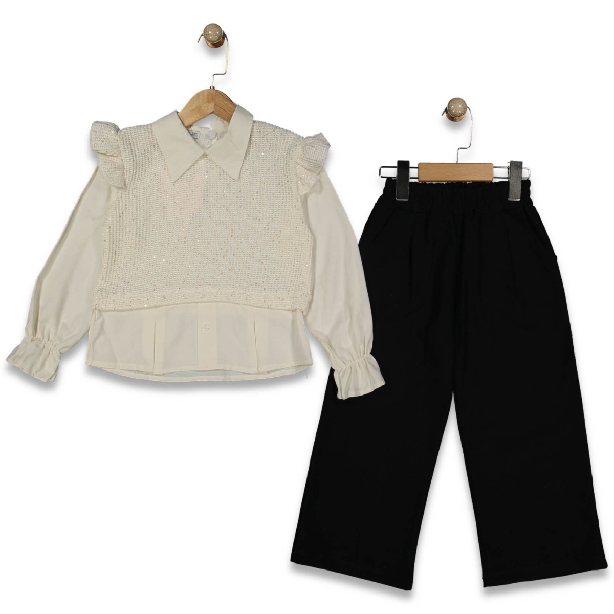 KIZ 5/8 YAŞ TRİKO GÖMLEK TAKIM