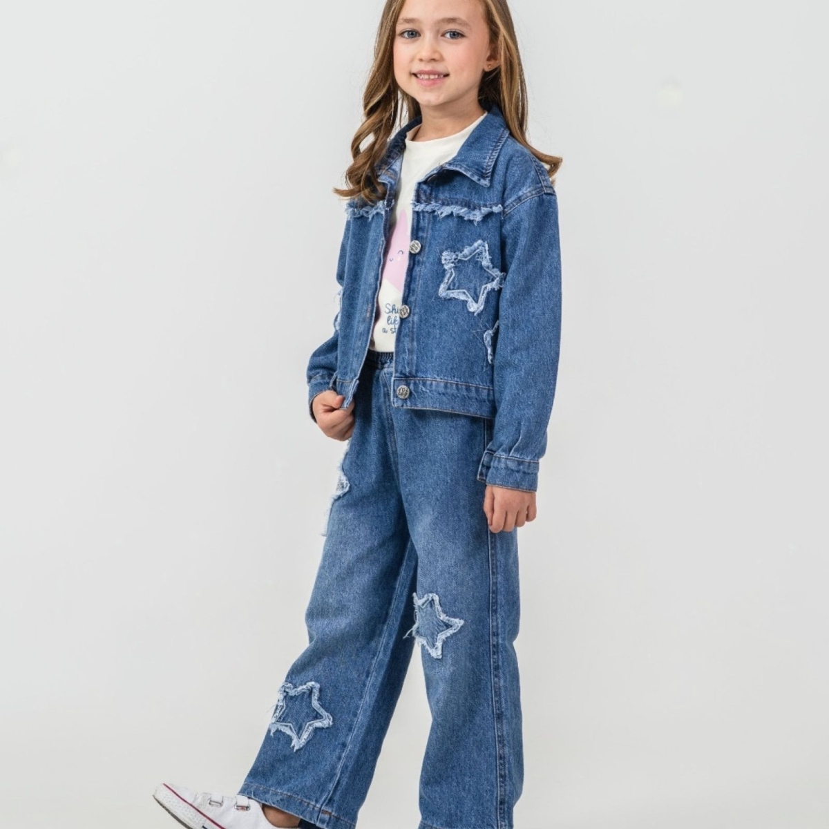 KIZ 5/8 YAŞ YILDIZ PULLU KOT TAKIM