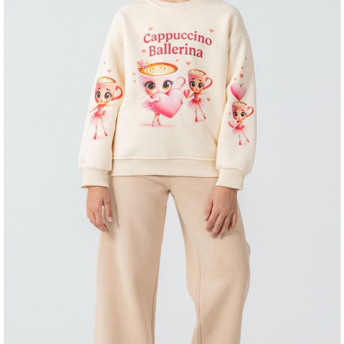 KIZ 5/9 YAŞ 3İP CAPPUCCİNO BASKI TAKIM