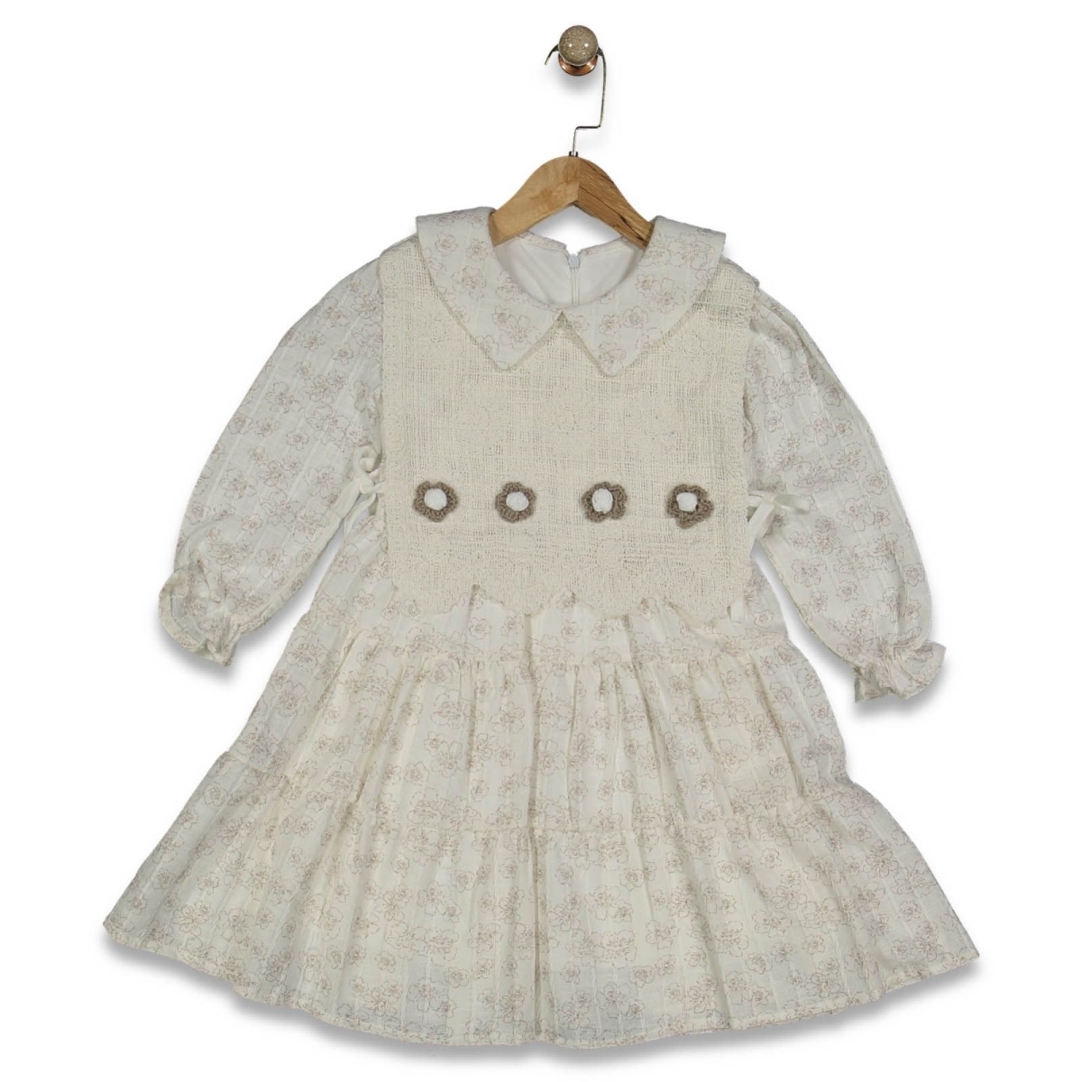 KIZ 6/10 YAŞ ÇİÇEK BASKILI GARSON ELBİSE