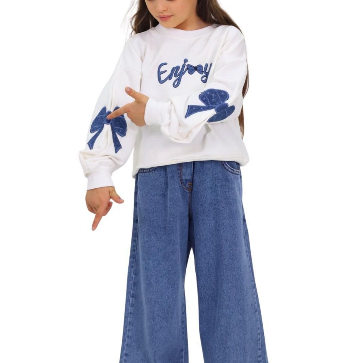 KIZ 6/10 YAŞ ENJOY NAKIŞLI ETEKLİ  TAKIM