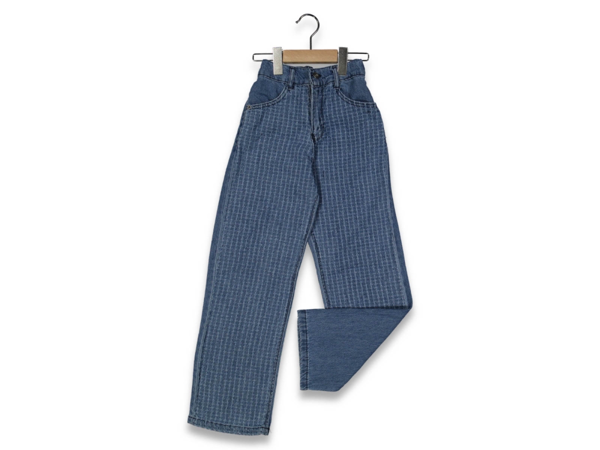 KIZ 6/10 YAŞ LAZERLİ  MAVİ PANTOLON